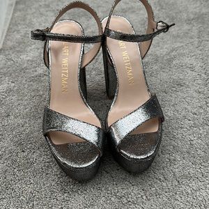 Stuart Weitzman- silver heels